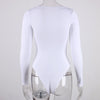 Square Collar Long Sleeve Body-con Bodysuit