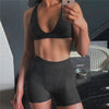 2PCS/Set Women Sleeveless Strap Bra Bustiers and High Waist Shorts