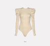 Body-con Puff Shoulder Bodysuit