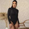 Solid Zipper Bodycon Bodysuits