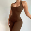 Sleeveless Rib Knitted Body-con Romper