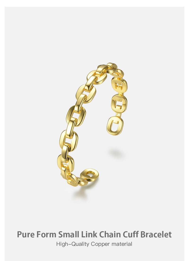 Pure Form Small Link Chain Cuff Bracelet