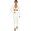 Bandage Tie Long Sleeve Bodycon Pants Suit