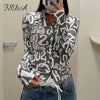 Letter Print Long Sleeve Top