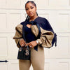 Two Tone Puff Sleeve Jacket