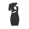 Black Half high Collar Bodycon Dress