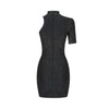 Black Half high Collar Bodycon Dress